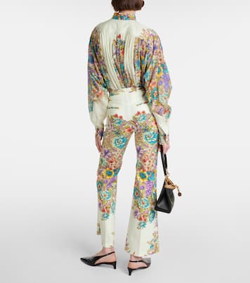 Floral cotton-blend flared pants | Etro