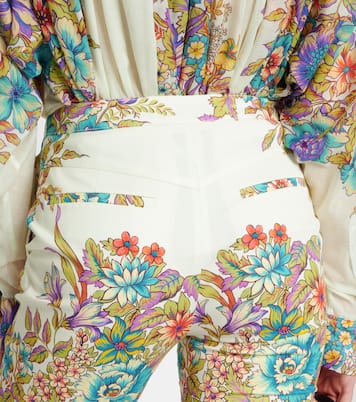 Floral cotton-blend flared pants | Etro