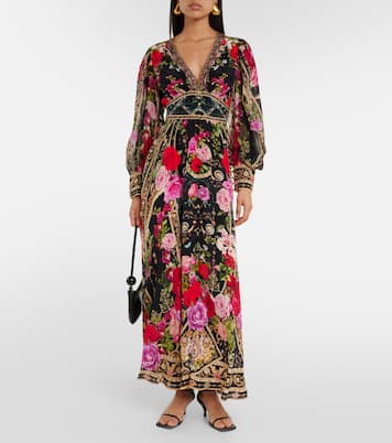 Bedrucktes Maxikleid aus Seide | Camilla