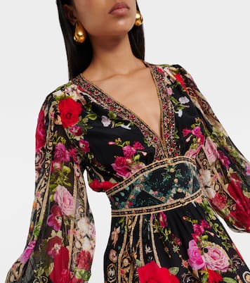 Bedrucktes Maxikleid aus Seide | Camilla
