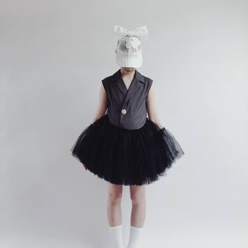 Embellished pinstripe tulle dress | Caroline Bosmans