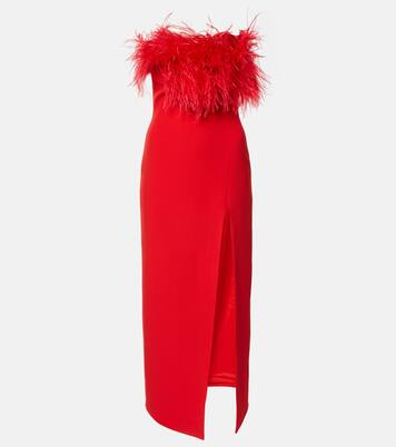 Robe midi à plumes | David Koma