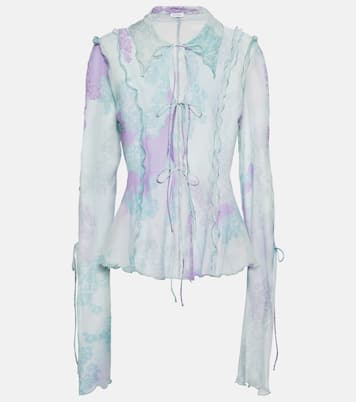 Printed cotton and silk chiffon top | Acne Studios