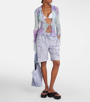 Printed cotton and silk chiffon top | Acne Studios