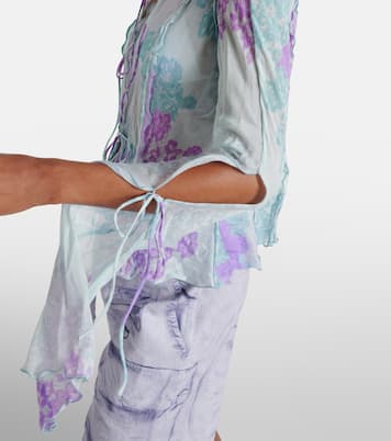Printed cotton and silk chiffon top | Acne Studios