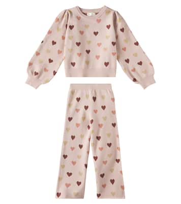 Hearts jacquard sweatshirt and sweatpants set | Rylee + Cru