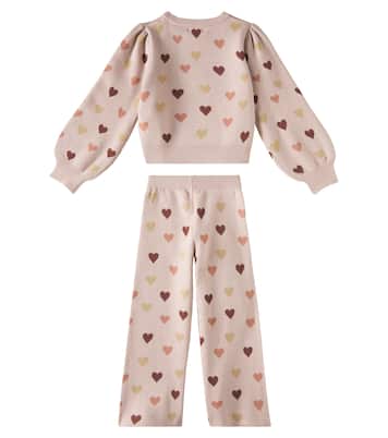 Hearts jacquard sweatshirt and sweatpants set | Rylee + Cru