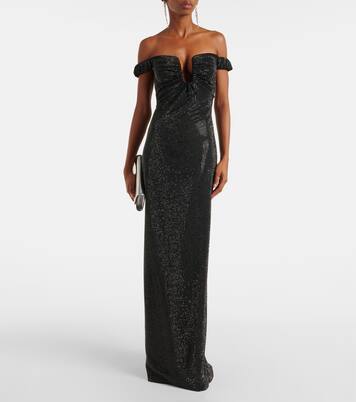 Off-Shoulder-Robe mit Kristallen | Roland Mouret