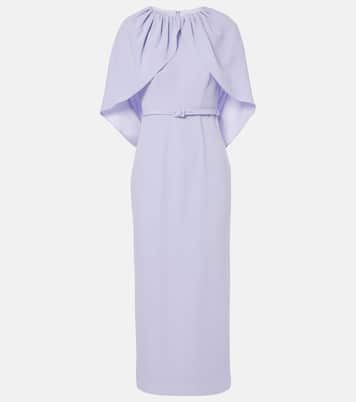 Caped crêpe satin cocktail dress | Roland Mouret