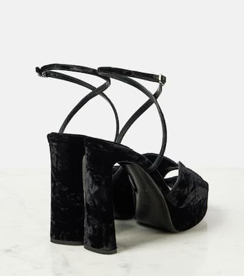 Karli 125 velvet platform sandals | Jimmy Choo