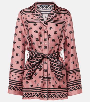 Pyjama-Hemd DG aus Seidensatin | Dolce&Gabbana