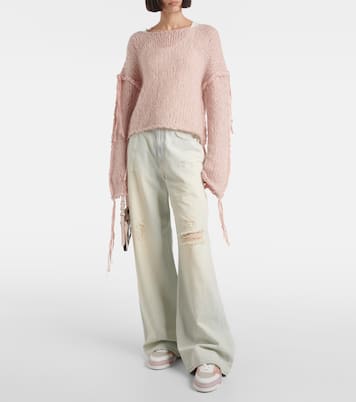 Panelled embellished leather sneakers | Christian Louboutin