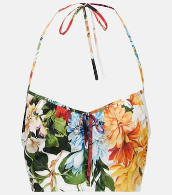 Floral cotton poplin crop top | Dolce&Gabbana