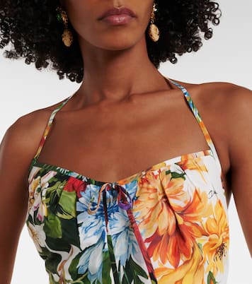 Floral cotton poplin crop top | Dolce&Gabbana