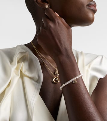 Armband Fluted Heart aus Süßwasserperlen mit 14kt Gelbgold (585/1000) | Sydney Evan