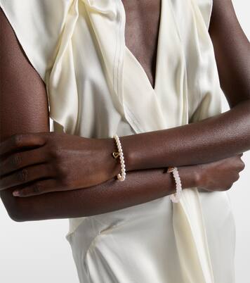 Armband Fluted Heart aus Süßwasserperlen mit 14kt Gelbgold (585/1000) | Sydney Evan