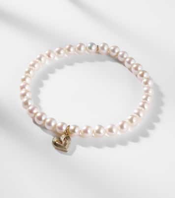 Armband Fluted Heart aus Süßwasserperlen mit 14kt Gelbgold (585/1000) | Sydney Evan