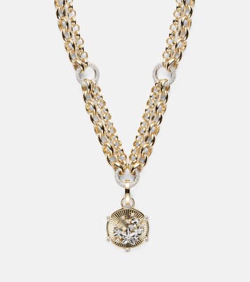 Blossoms Baby Medium 18kt gold (750/1000) pendant necklace with diamonds  | FoundRae