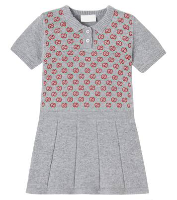 Baby GG embroidered wool dress | Gucci Kids
