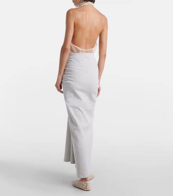 Floral-appliqué cotton midi skirt | Magda Butrym