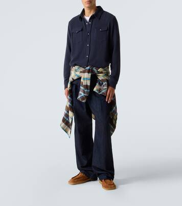 Cashmere shirt with emerald | God's True Cashmere