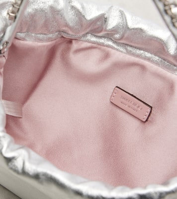 Drawstring Mini embellished leather shoulder bag | Jimmy Choo