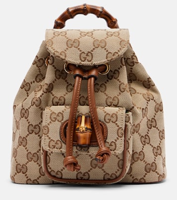 Rucksack Bamboo Medium aus Canvas mit Leder | Gucci