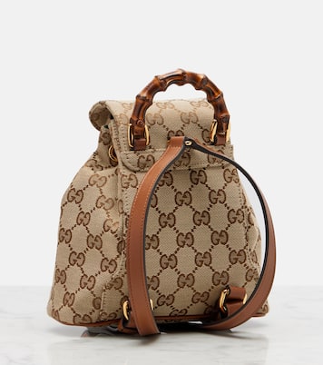 Rucksack Bamboo Medium aus Canvas mit Leder | Gucci