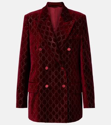 GG embellished cotton velvet blazer | Gucci