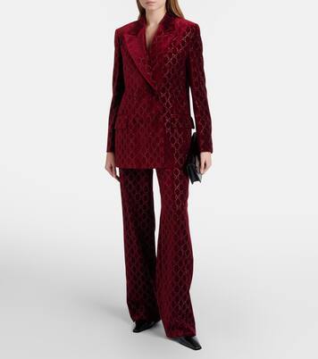 GG embellished cotton velvet blazer | Gucci