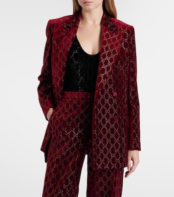 GG embellished cotton velvet blazer | Gucci