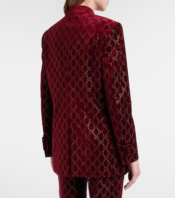 GG embellished cotton velvet blazer | Gucci