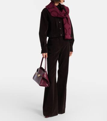 Gancini wool and silk jacquard scarf | Ferragamo