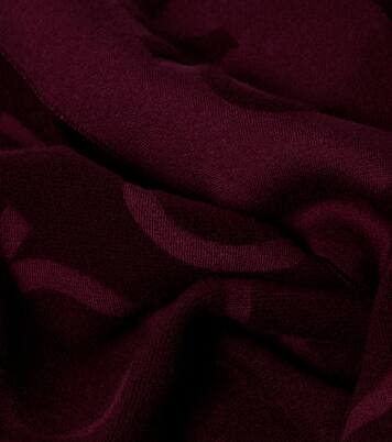 Gancini wool and silk jacquard scarf | Ferragamo