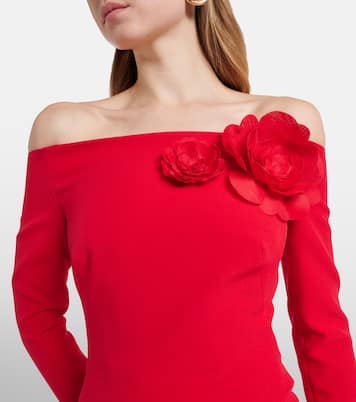 Rory floral-appliqué crêpe gown | Safiyaa