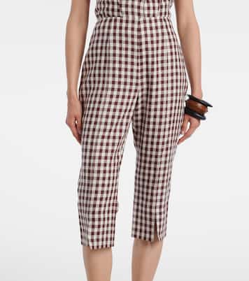 Sadie gingham linen capri pants | Posse