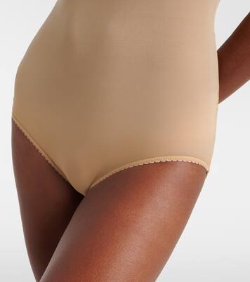 Floral-appliqué caped jersey bodysuit | Magda Butrym