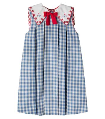 Darby gingham pleated cotton dress | Pepa London