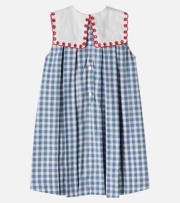 Darby gingham pleated cotton dress | Pepa London
