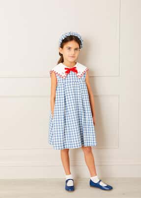 Darby gingham pleated cotton dress | Pepa London
