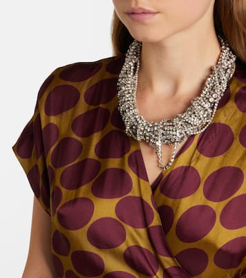 Abito a portafoglio in raso a pois | Dries Van Noten