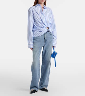 Palmizi cutout striped cotton poplin shirt | Sportmax