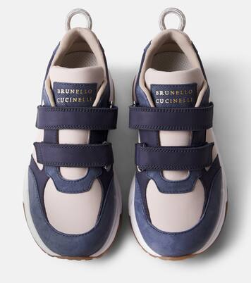 Leather-trimmed sneakers | Brunello Cucinelli Kids