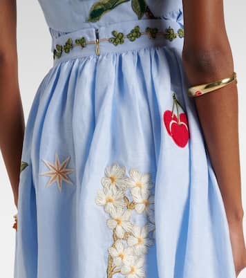 Bestickter Maxirock Tangelo aus Leinen | Agua by Agua Bendita