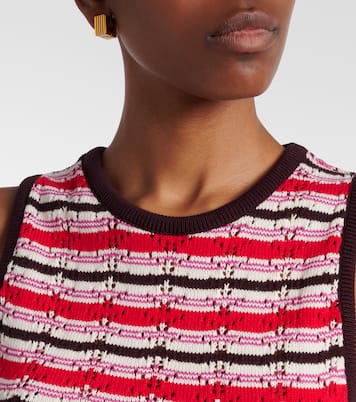 Top de crochet de algodón a rayas | The Attico