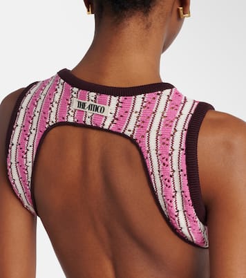 Top de crochet de algodón a rayas | The Attico