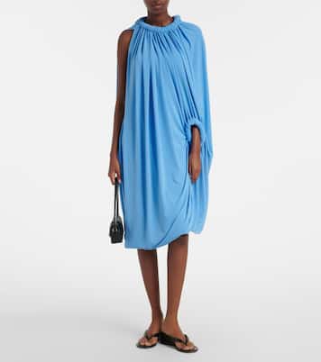 Caped draped smocked midi dress | Coperni