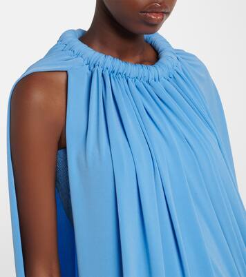 Caped draped smocked midi dress | Coperni