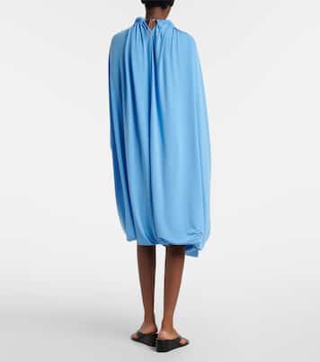 Caped draped smocked midi dress | Coperni