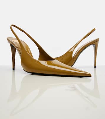 Guermantes patent leather slingback pumps | Saint Laurent